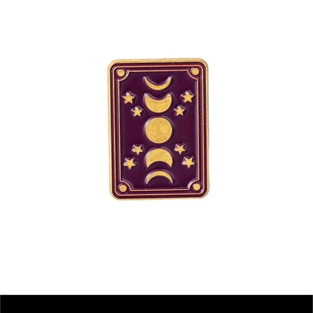 TAROT lunar enamel pin brooch stars and moon phases